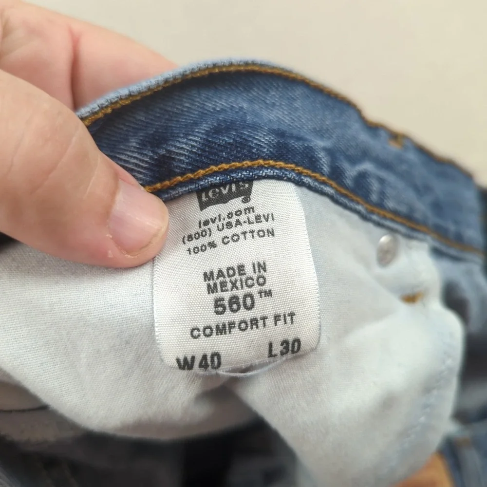 Levis Jeans Mens 40x30 Blue 560 Loose Tapered Relaxed Baggy Dark Wash